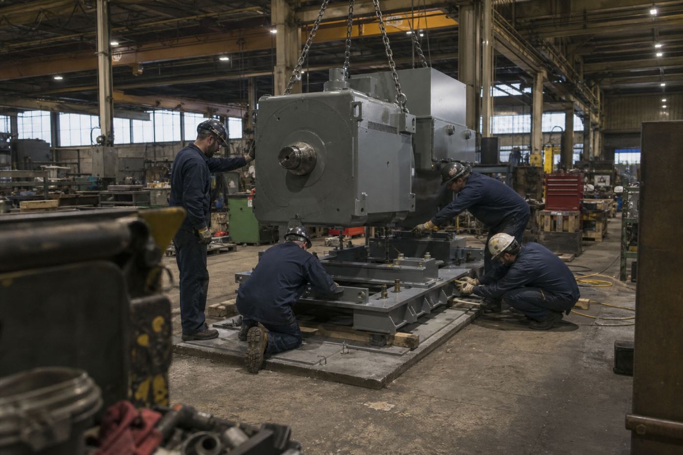 Machine installation and commissioning in progress